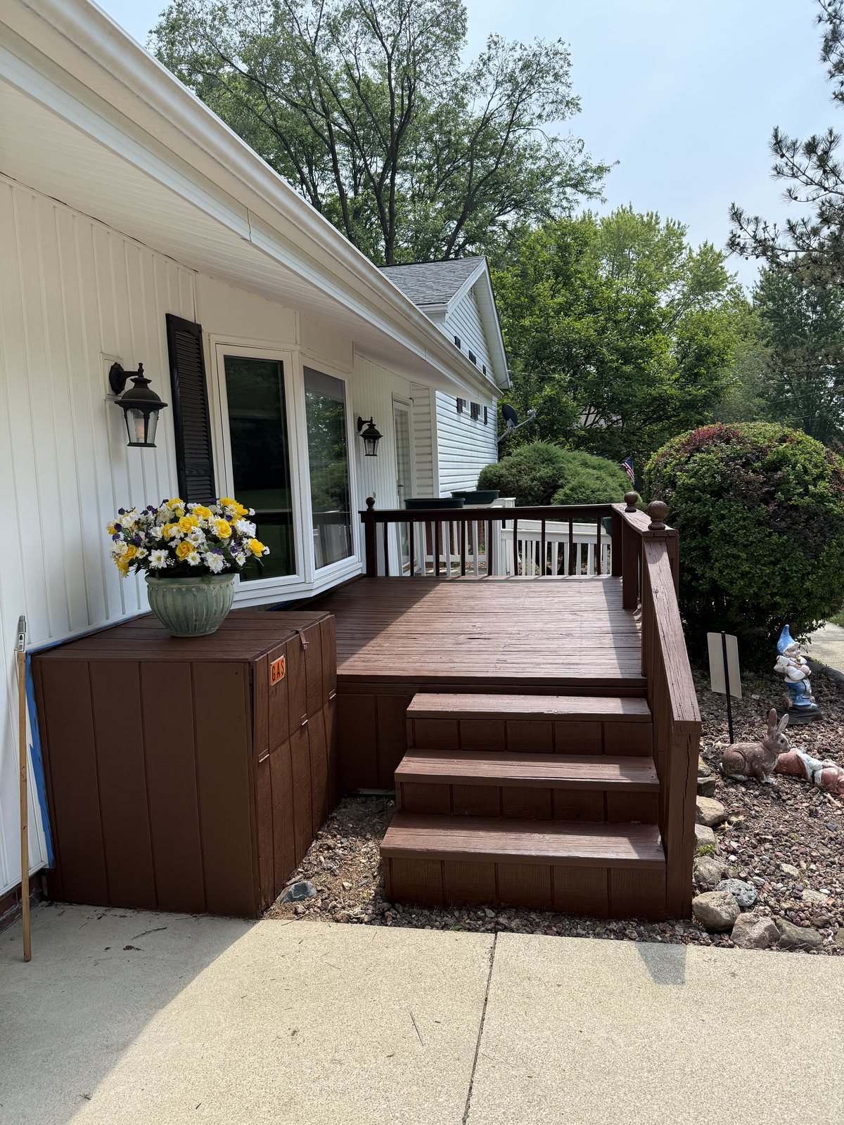 A deck stripped, cleaned and restained by Core Exterior Services, Northeast Ohio