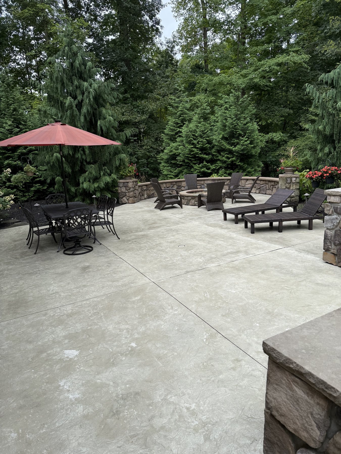 A stone patio cleaned by Core Exterior Services