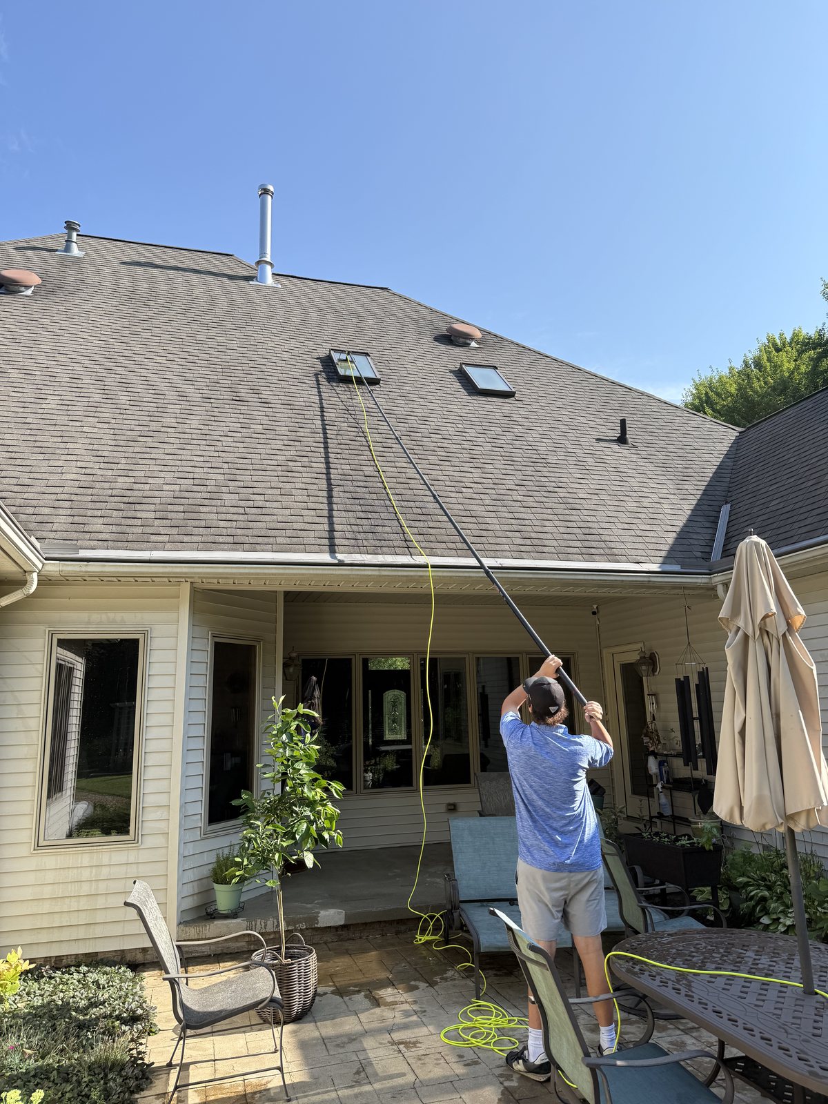 A roof soft washed clean by Core Exterior Services